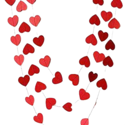 Kırmızı Kalp Asma Süs 3 m