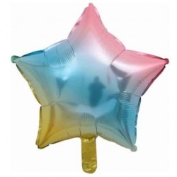 Yıldız Gökkuşağı Folyo Balon - 40 cm
