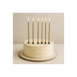 Gold Uzun Çubuk Mum 6 adet