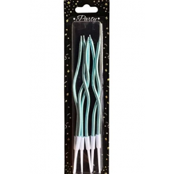 Mavi Kıvrık Çubuk Mum 6 adet