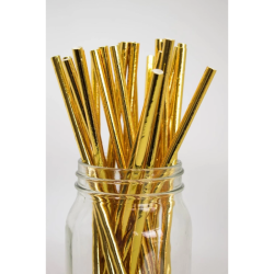 Gold Kağıt Pipet - 25 Adet