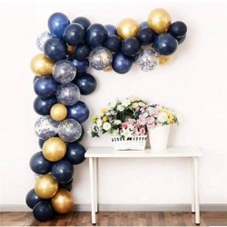 Krom Gece Mavisi ve Gold Konfetili Balon Zincir Seti 2.5 metre