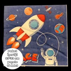 Uzay Temalı Peçete 16 Adet