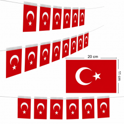 Ay Yıldız Büyük Boy İpli Bayrak 40 Adet