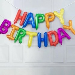 Happy Birthday Yazılı Rengarenk Folyo Balon