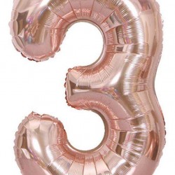 3 Rakam Rose Gold Folyo Balon 76 cm 