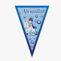 Maşallah Temalı Üçgen Flama Set