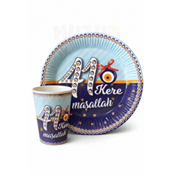 Sünnet Temalı Tabak Bardak Set 8'li