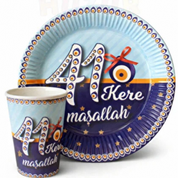 Sünnet Temalı Tabak Bardak Set 8'li