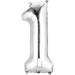1 Rakam Gümüş Folyo Balon 76 cm