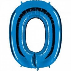 0 Rakam Mavi Folyo Balon 76 cm