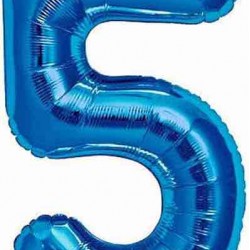 5 Rakam Mavi Folyo Balon 76 cm
