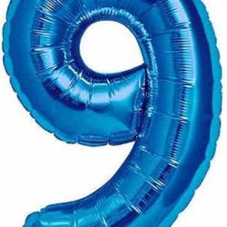 9 Rakam Mavi Folyo Balon 76 cm