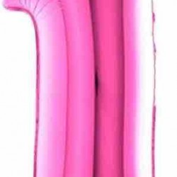 1 Rakam Pembe Folyo Balon 76 cm 