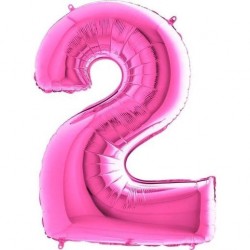 2 Rakam Pembe Folyo Balon 76 cm 