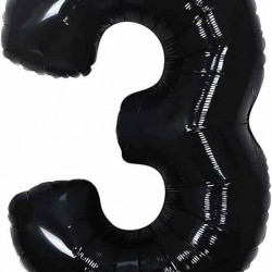 3 Rakam Siyah Folyo Balon - 76 cm 