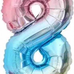 8 Rakam Gökkuşağı Folyo Balon 76 cm	