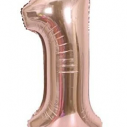 1 Rakam Rose Gold Folyo Balon 76 cm