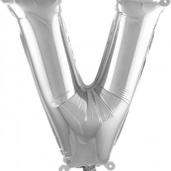V Harfi Gümüş Folyo Balon 76 cm 