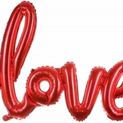 Love Yazılı Kırmızı Folyo Balon