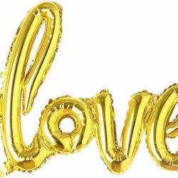 Love Yazılı Gold Folyo Balon