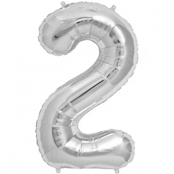 2 Rakam Gümüş Folyo Balon 76 cm