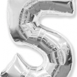5 Rakam Gümüş Folyo Balon 76 cm