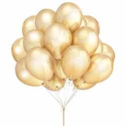 Gold Metalik Baskısız Lateks Balon - 5 Adet