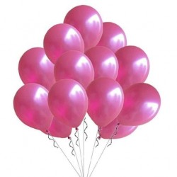Fuşya Metalik Baskısız Lateks Balon - 5 Adet