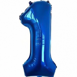 1 Rakam Mavi Folyo Balon 76 cm