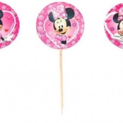 Minnie Mouse Doğum Günü Temalı Kürdan Süs 10 Adet