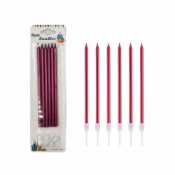 Kırmızı Uzun Çubuk Mum 6 adet