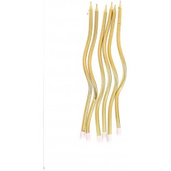 Gold Kıvrık Çubuk Mum 6 adet
