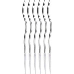 Beyaz Kıvrık Çubuk Mum 6 adet