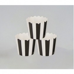 Siyah Beyaz Temalı Cupcake Kapsülü 8'li