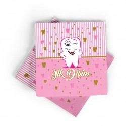 İlk Dişim Kız Pembe Kağıt Peçete