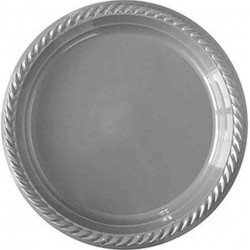 Gümüş Plastik Tabak 22 cm - 8 Adet