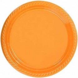 Turuncu Plastik Tabak - 8 Adet