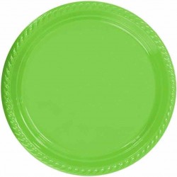 Yeşil Plastik Tabak 22 cm - 5 Adet