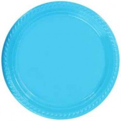 Açık Mavi Plastik Tabak 22 cm - 5 Adet