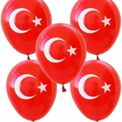 Ay Yıldız Türkiye Baskılı Balon - 5 Adet