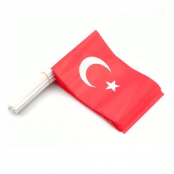 Çubuklu Büyük Boy Türk Bayrağı - 10 Adet