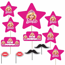 Barbie Konsepti Konuşma Balonu Seti 12'li